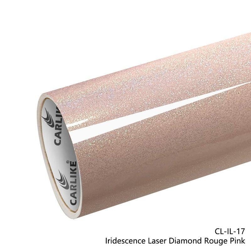 CARLIKE CL-IL-17 Irisé Laser Diamant Rouge Rose Vinyle — 