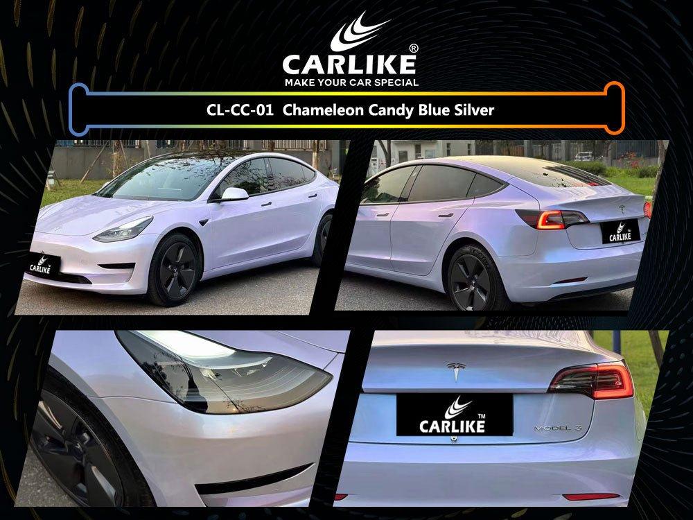 CARLIKE CL-CC-01 Caméléon Candy Bleu Argent Vinyle — 