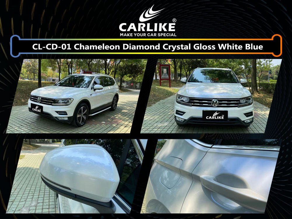 CARLIKE CL-CD-01 Caméléon Diamant Cristal Brillant Blanc Bleu Vinyle — 