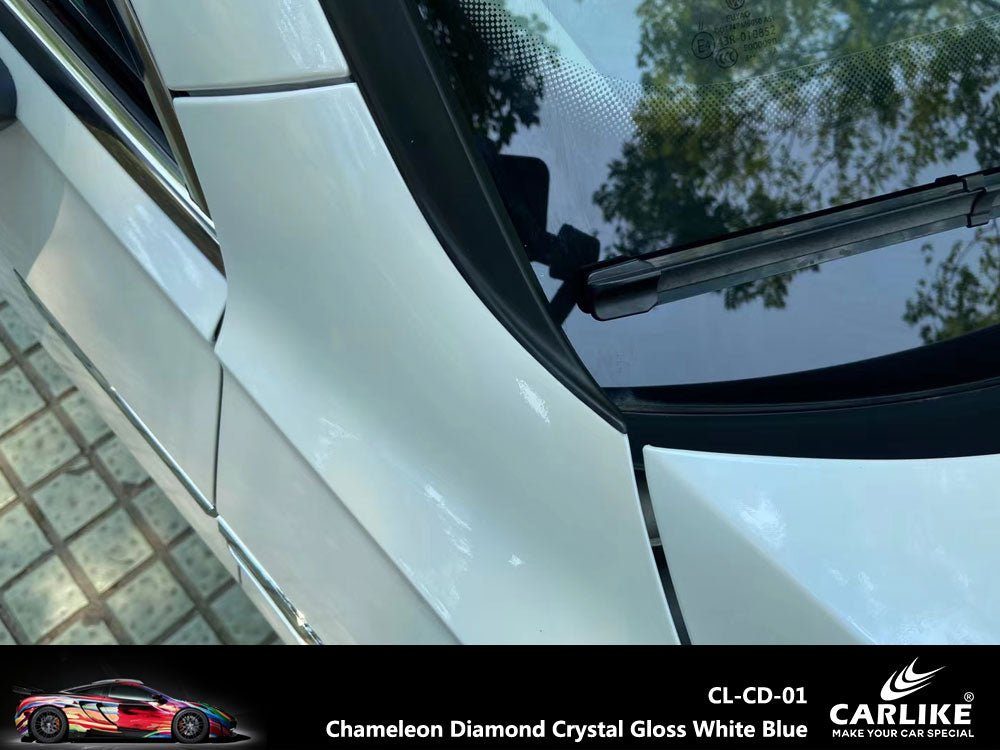 CARLIKE CL-CD-01 Caméléon Diamant Cristal Brillant Blanc Bleu Vinyle — 