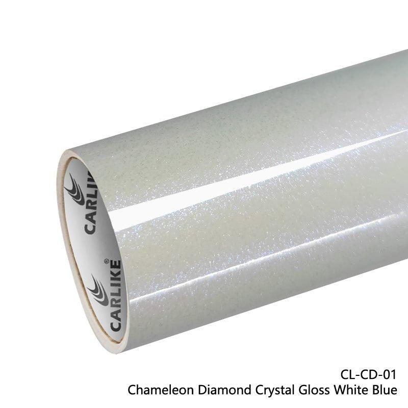 CARLIKE CL-CD-01P Caméléon Diamant Cristal Brillant Blanc Bleu Vinyle PET Liner — 
