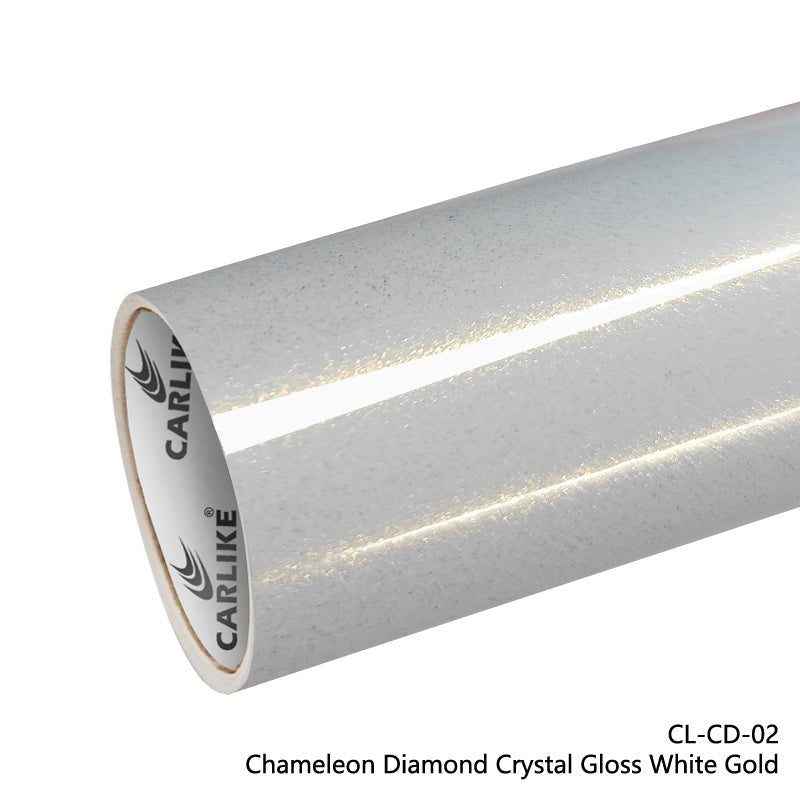 CARLIKE CL-CD-02 Caméléon Diamant Cristal Brillant Blanc Or Vinyle — 