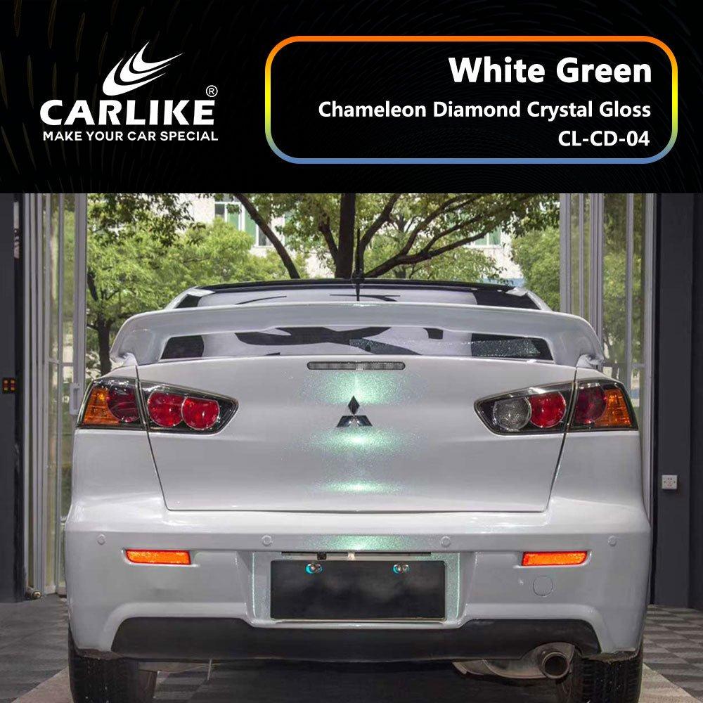 CARLIKE CL-CD-04 Caméléon Diamant Cristal Brillant Blanc Vert Vinyle — 