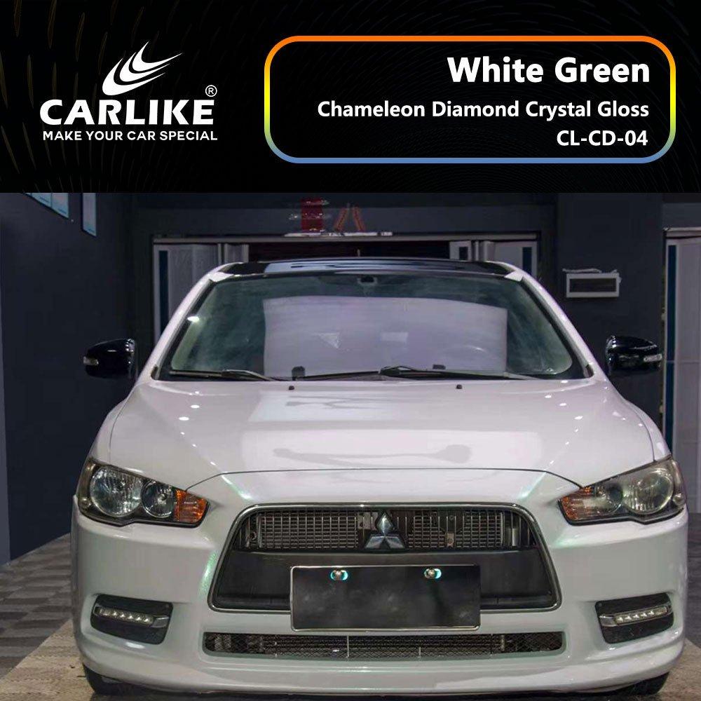 CARLIKE CL-CD-04 Caméléon Diamant Cristal Brillant Blanc Vert Vinyle — 