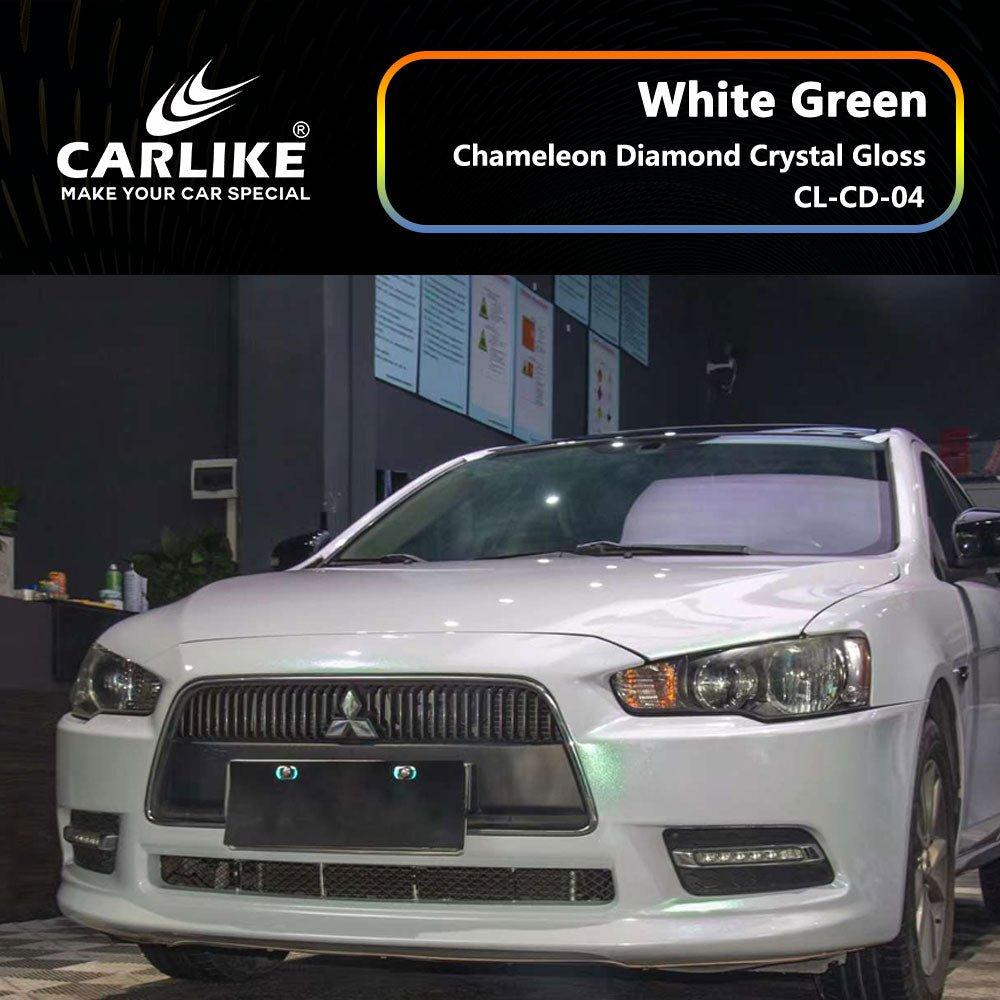 CARLIKE CL-CD-04 Caméléon Diamant Cristal Brillant Blanc Vert Vinyle — 