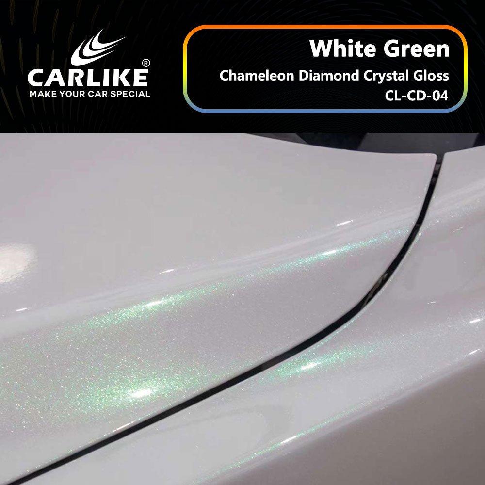 CARLIKE CL-CD-04 Caméléon Diamant Cristal Brillant Blanc Vert Vinyle — 