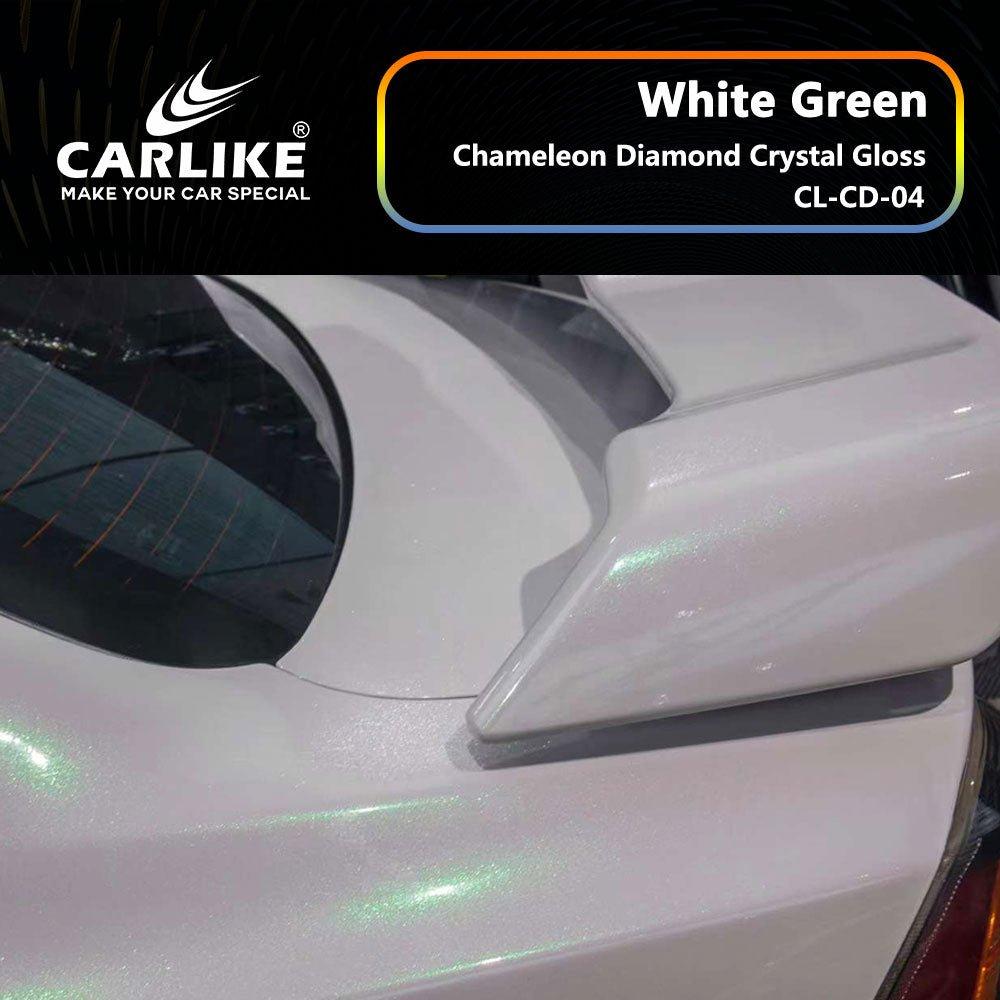 CARLIKE CL-CD-04 Caméléon Diamant Cristal Brillant Blanc Vert Vinyle — 