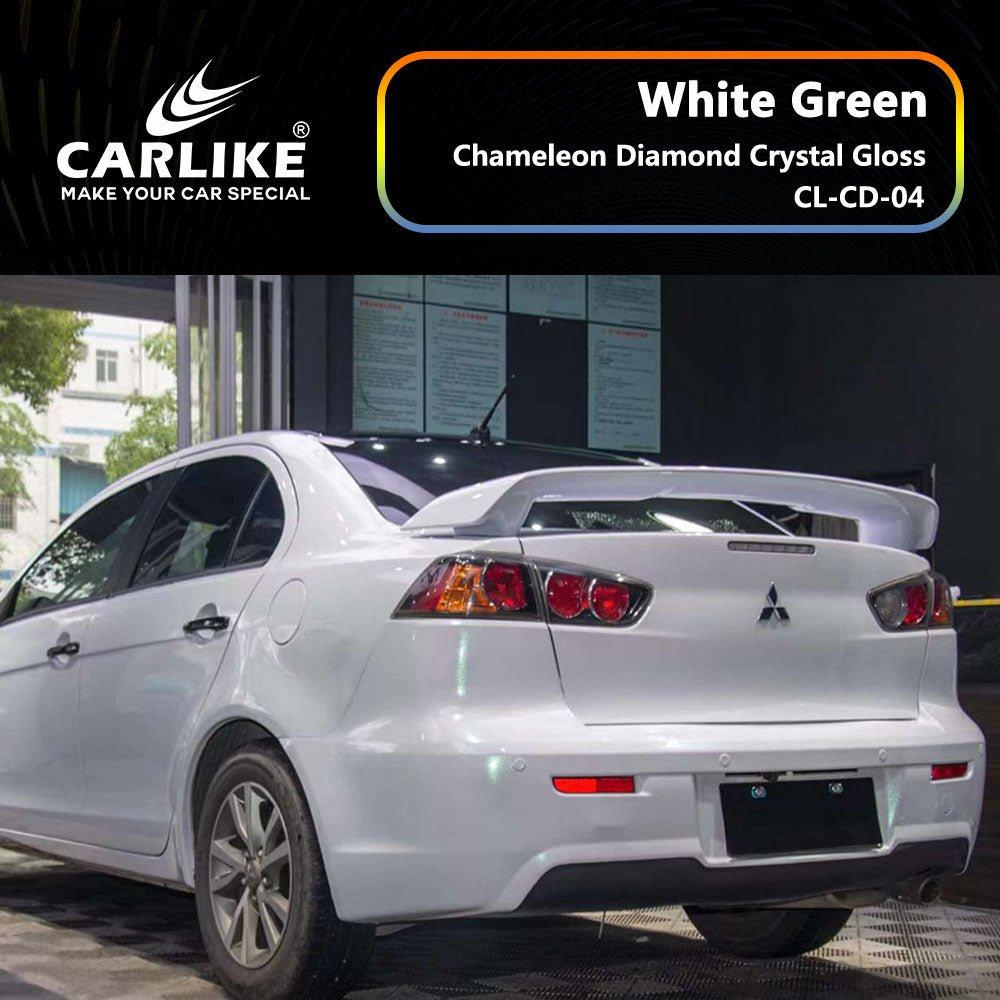 CARLIKE CL-CD-04 Caméléon Diamant Cristal Brillant Blanc Vert Vinyle — 