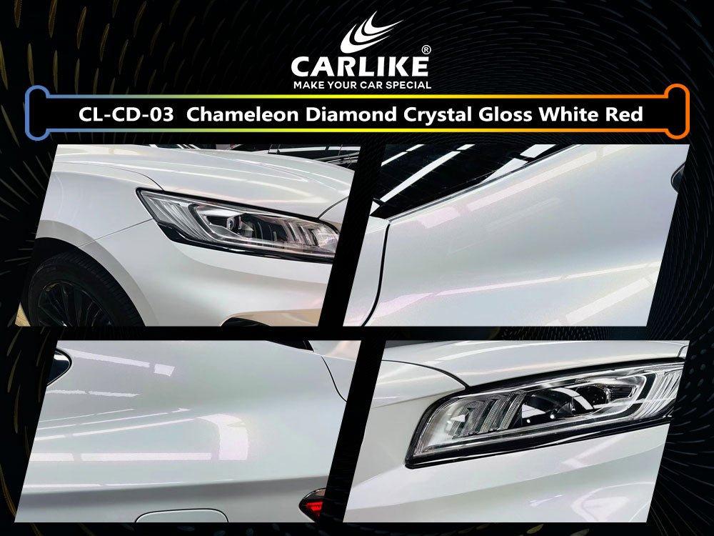CARLIKE CL-CD-03 Chameleon Diamond Crystal Gloss White Red Vinyl — 