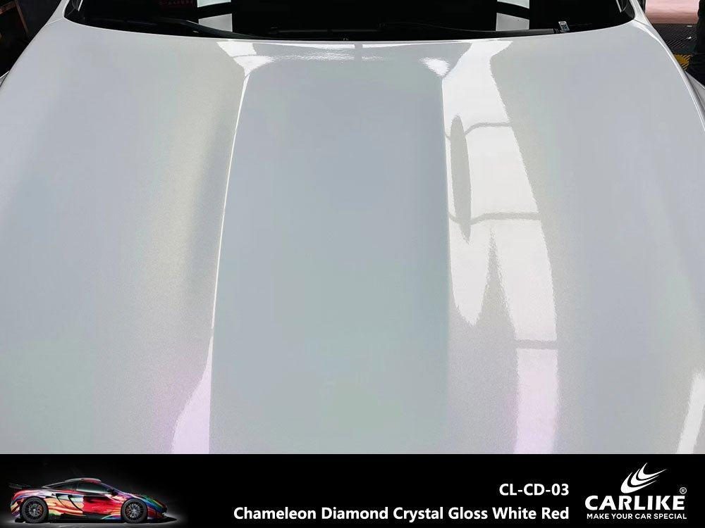 CARLIKE CL-CD-03 Chameleon Diamond Crystal Gloss White Red Vinyl — 