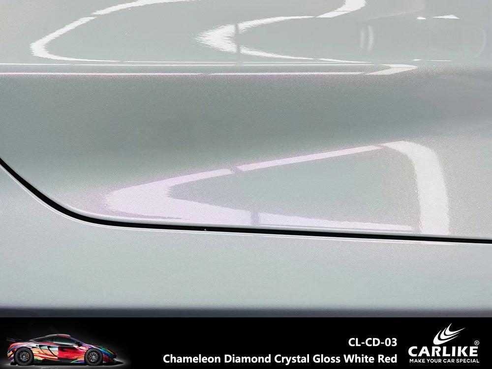 CARLIKE CL-CD-03 Chameleon Diamond Crystal Gloss White Red Vinyl — 