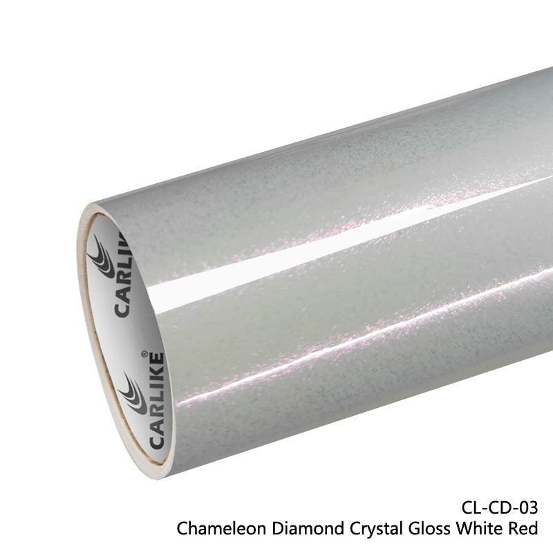 CARLIKE CL-CD-03 Chameleon Diamond Crystal Gloss White Red Vinyl — 