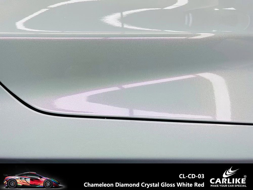 CARLIKE CL-CD-03P Caméléon Diamant Cristal Brillant Blanc Rouge Vinyle PET Liner — 
