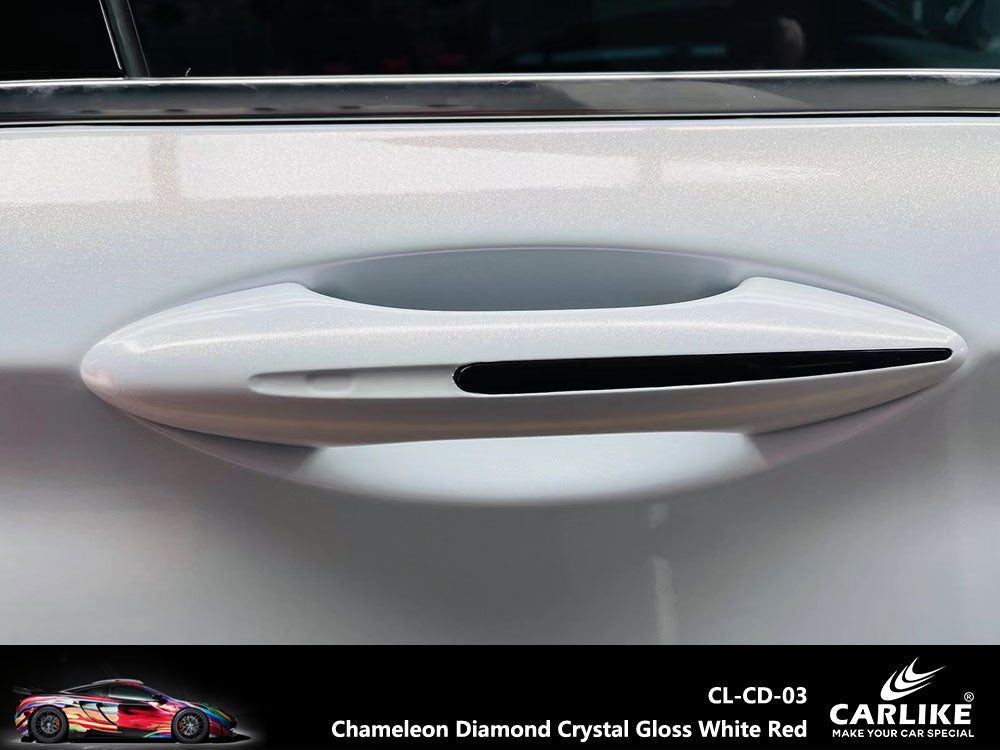 CARLIKE CL-CD-03P Caméléon Diamant Cristal Brillant Blanc Rouge Vinyle PET Liner — 