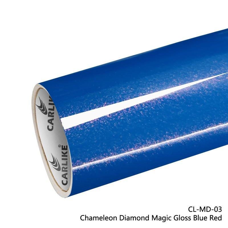 CARLIKE CL-MD-03 Caméléon Diamant Magique Brillant Bleu Rouge Vinyle — 