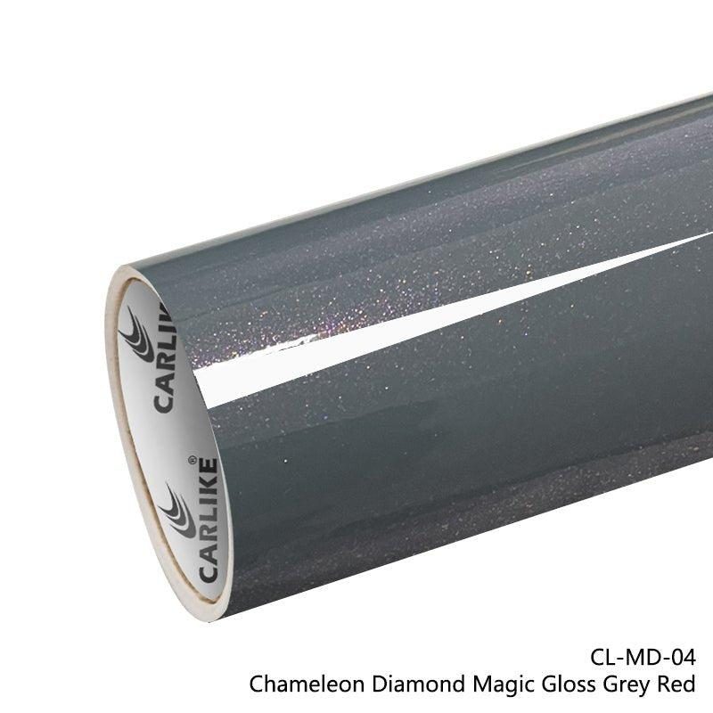 CARLIKE CL-MD-04 Caméléon Diamant Magique Brillant Gris Rouge Vinyle — 