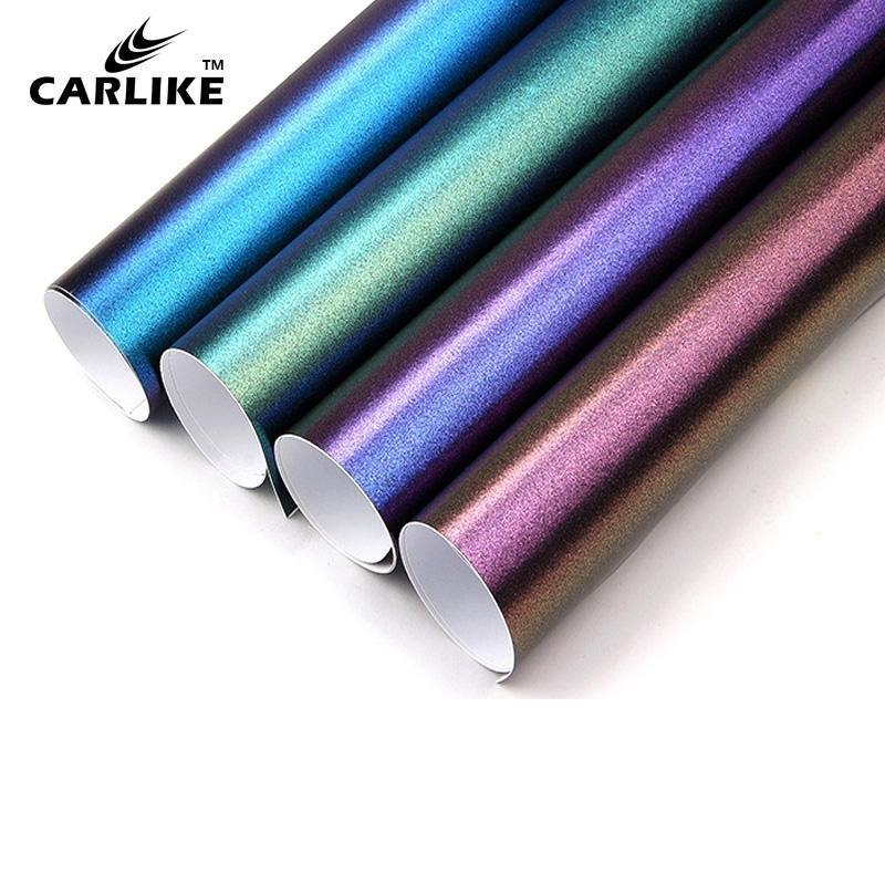 CARLIKE CL-CE-03 Caméléon Électro Métallisé Mat Bleu Rouge Vinyle — 