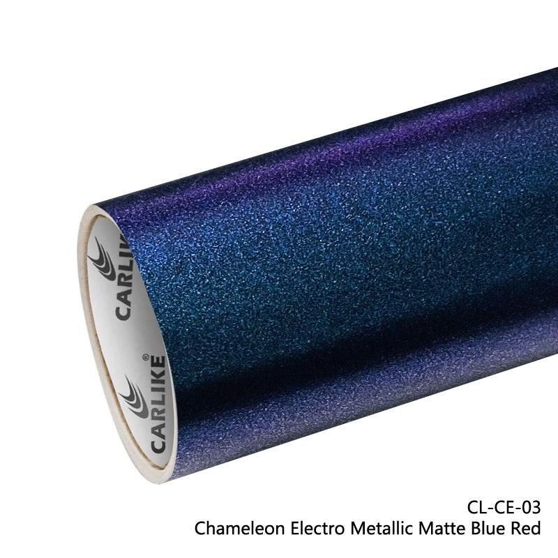 CARLIKE CL-CE-03 Caméléon Électro Métallisé Mat Bleu Rouge Vinyle — 
