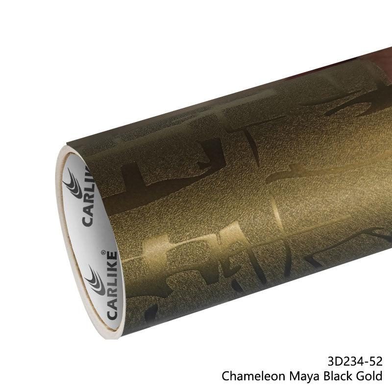 CARLIKE CL-3D234-52 Caméléon Maya Noir Or Vinyle — 