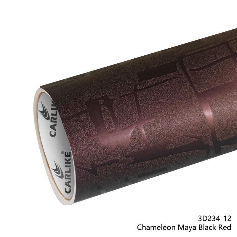 CARLIKE CL-3D234-12 Caméléon Maya Noir Rouge Vinyle — 