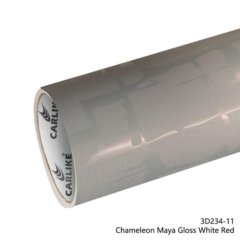 CARLIKE CL-3D234-11 Caméléon Maya Brillant Blanc Rouge Vinyle — 