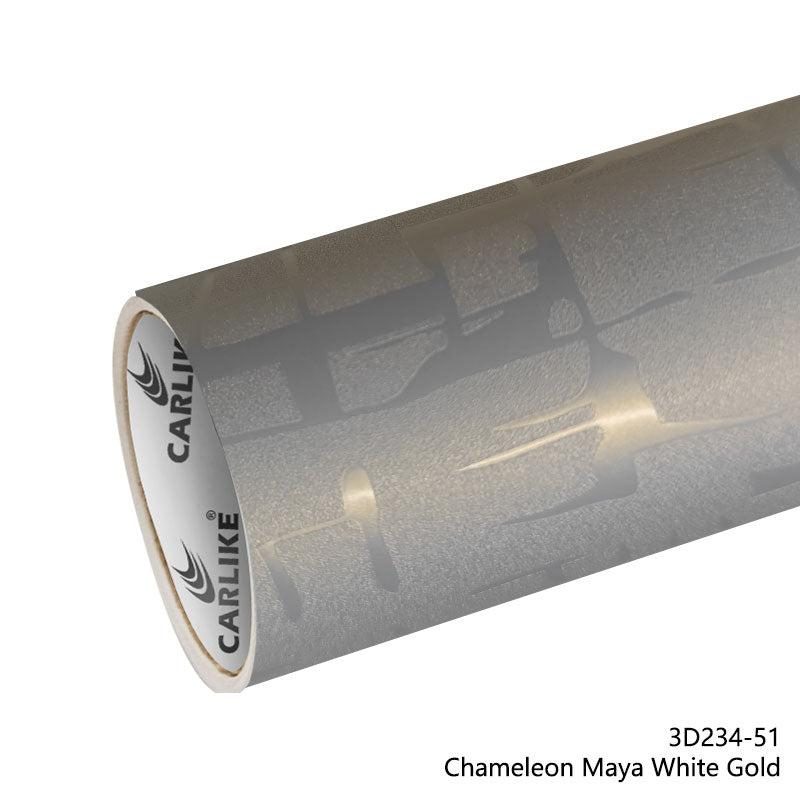 CARLIKE CL-3D234-51 Caméléon Maya Blanc Or Vinyle — 