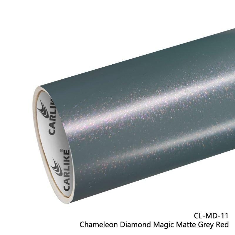 CARLIKE CL-MD-11 Caméléon Diamant Magique Mat Gris Rouge Vinyle — 
