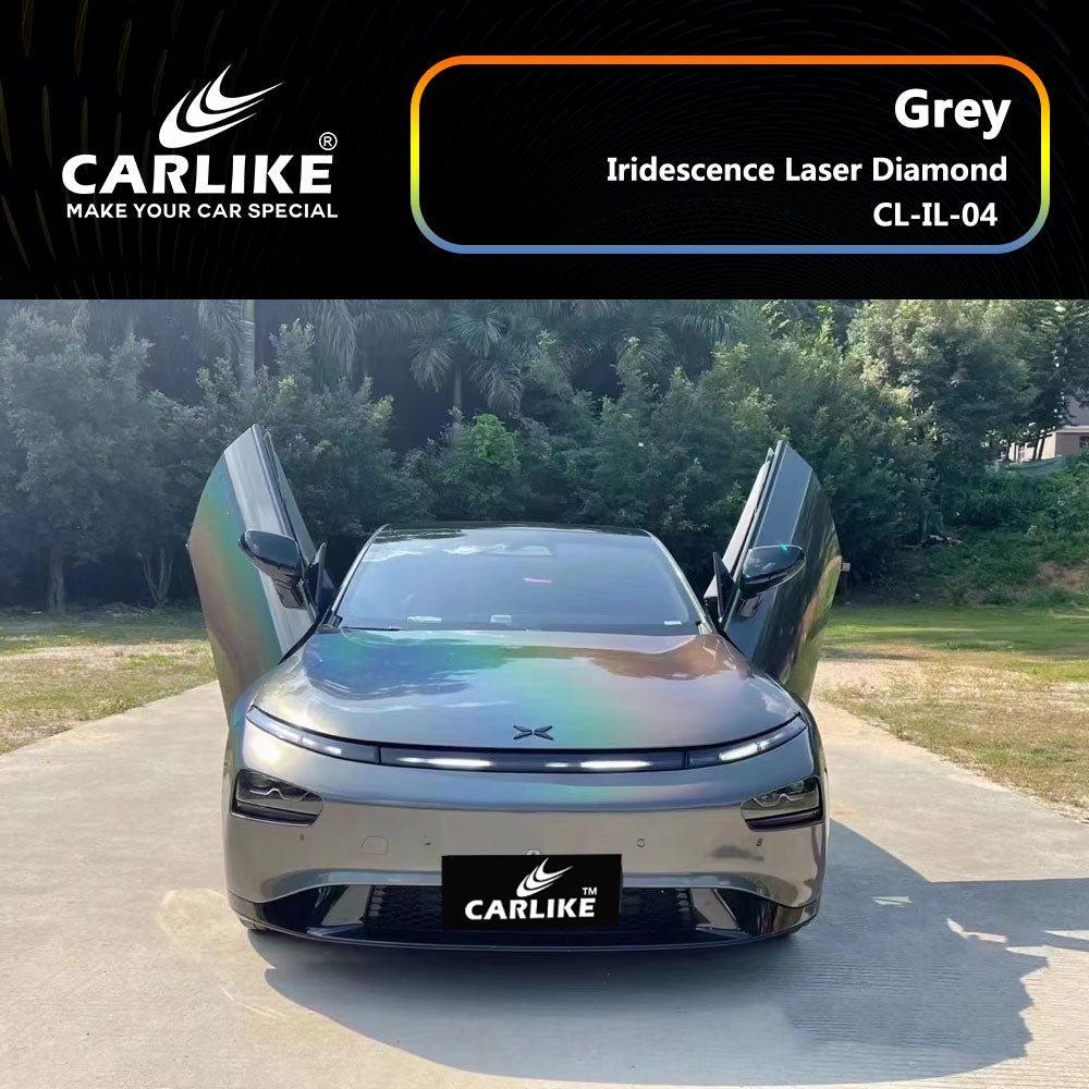 CARLIKE CL-IL-04 Irisé Laser Diamant Gris Vinyle — 