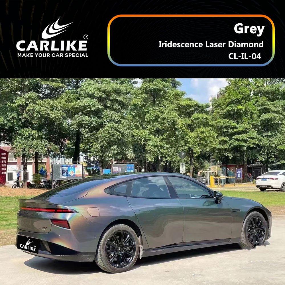 CARLIKE CL-IL-04 Irisé Laser Diamant Gris Vinyle — 