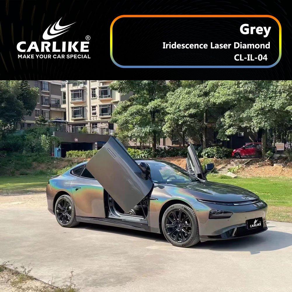 CARLIKE CL-IL-04 Irisé Laser Diamant Gris Vinyle — 