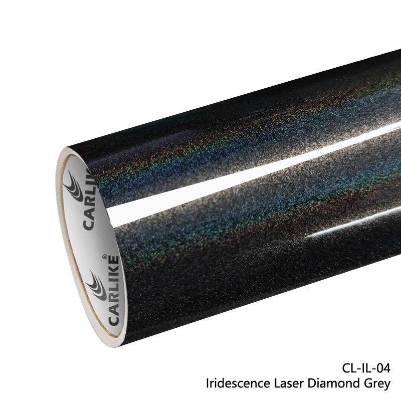 CARLIKE CL-IL-04 Irisé Laser Diamant Gris Vinyle — 