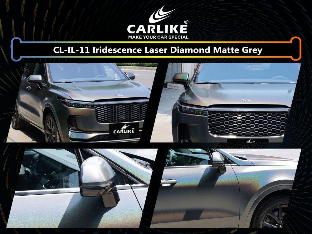 CARLIKE CL-IL-11 Irisé Laser Diamant Mat Gris Vinyle — 