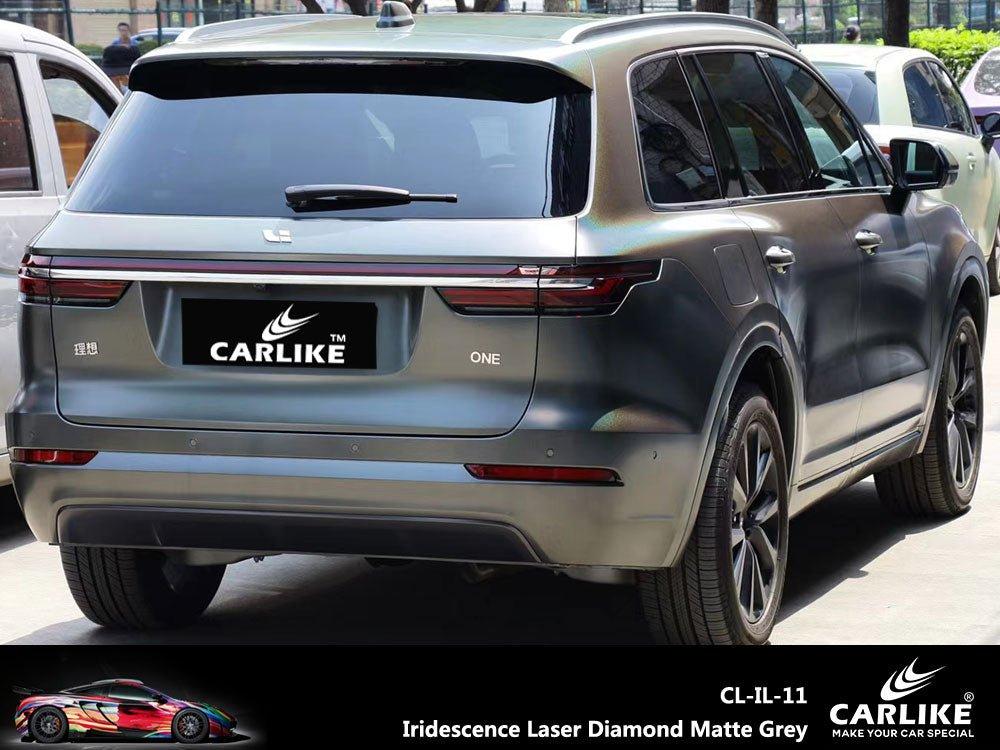 CARLIKE CL-IL-11 Irisé Laser Diamant Mat Gris Vinyle — 