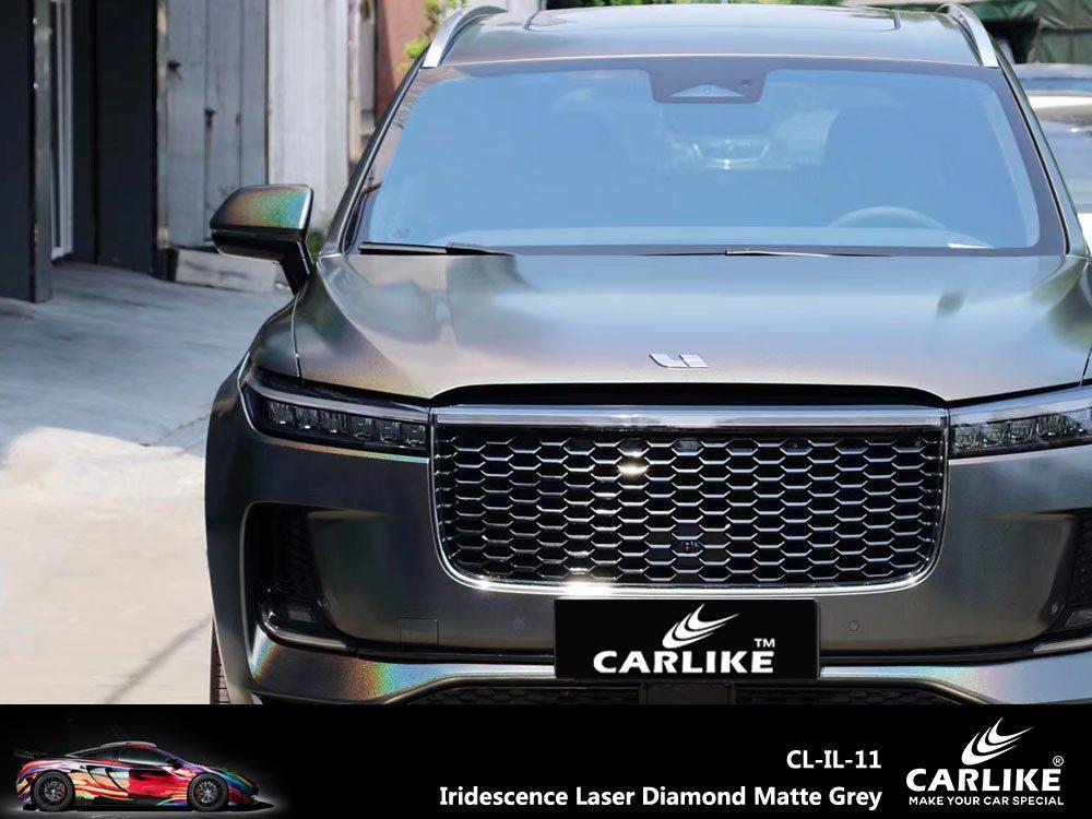 CARLIKE CL-IL-11 Irisé Laser Diamant Mat Gris Vinyle — 