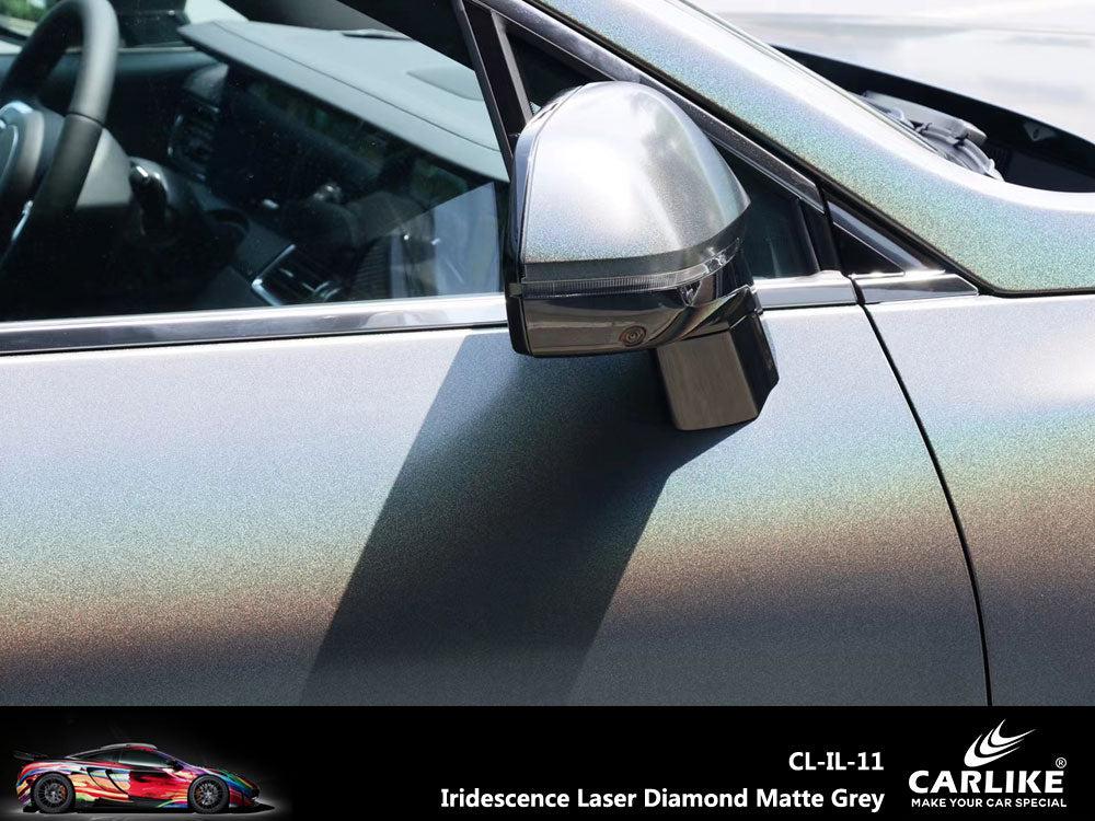 CARLIKE CL-IL-11 Irisé Laser Diamant Mat Gris Vinyle — 