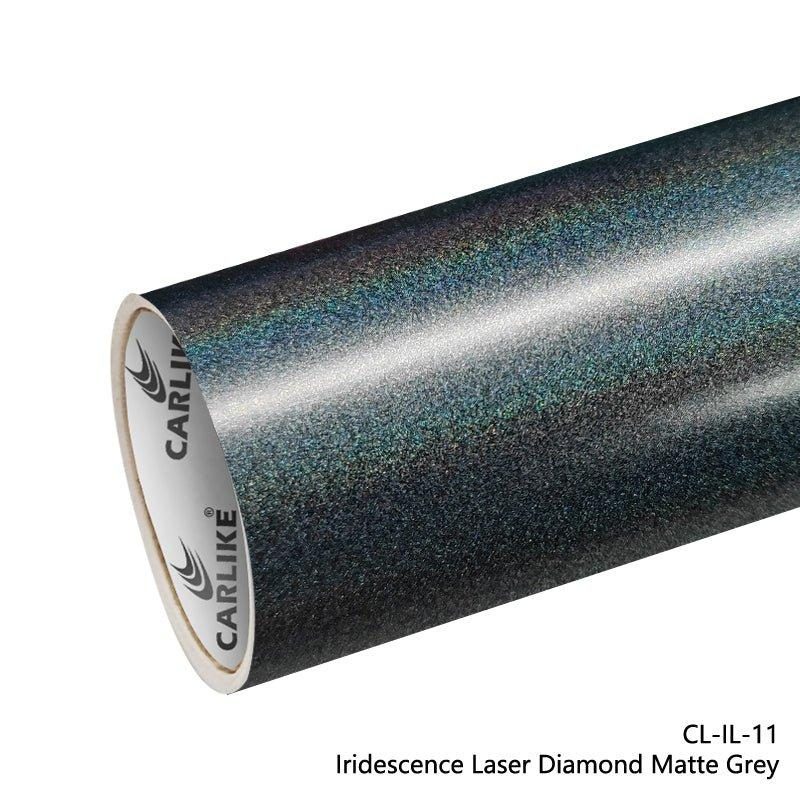 CARLIKE CL-IL-11 Irisé Laser Diamant Mat Gris Vinyle — 