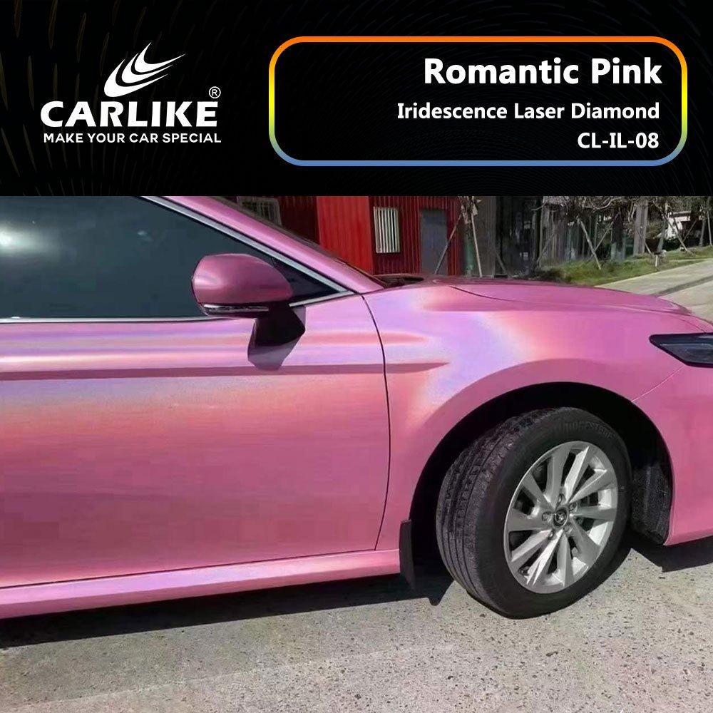 CARLIKE CL-IL-08 Irisé Laser Diamant Romantique Rose Vinyle — 