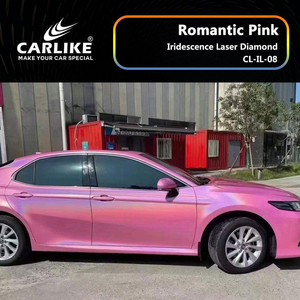 CARLIKE CL-IL-08 Irisé Laser Diamant Romantique Rose Vinyle — 