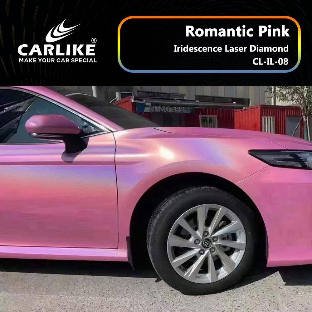 CARLIKE CL-IL-08 Irisé Laser Diamant Romantique Rose Vinyle — 