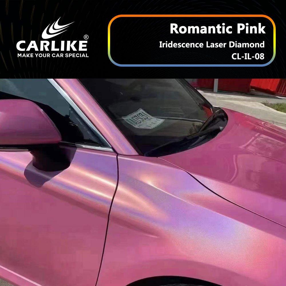 CARLIKE CL-IL-08 Irisé Laser Diamant Romantique Rose Vinyle — 