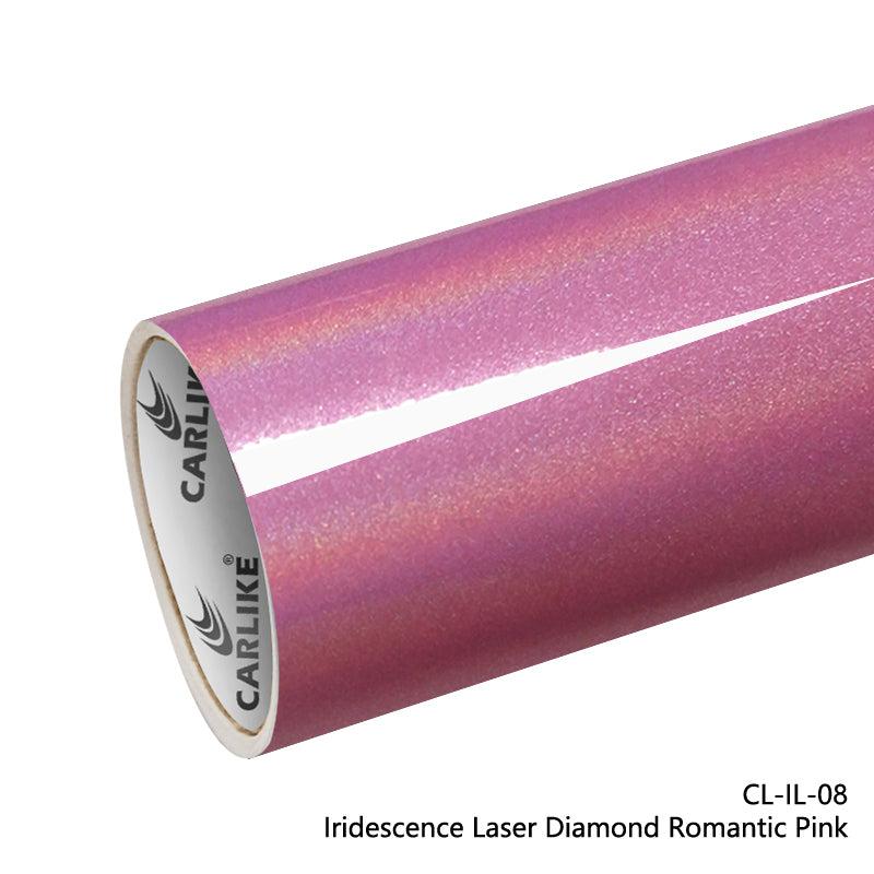CARLIKE CL-IL-08 Irisé Laser Diamant Romantique Rose Vinyle — 