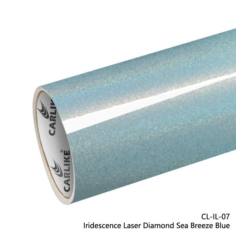 CARLIKE CL-IL-07 Irisé Laser Diamant Sea Breeze Bleu Vinyle — 