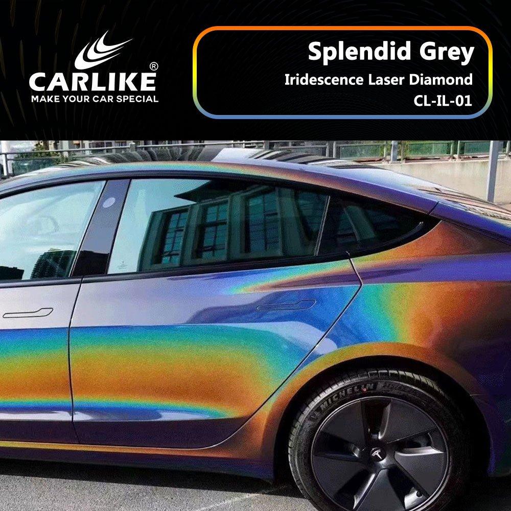CARLIKE CL-IL-01 Iridescence Laser Diamond Splendid Grey Vinyl — 