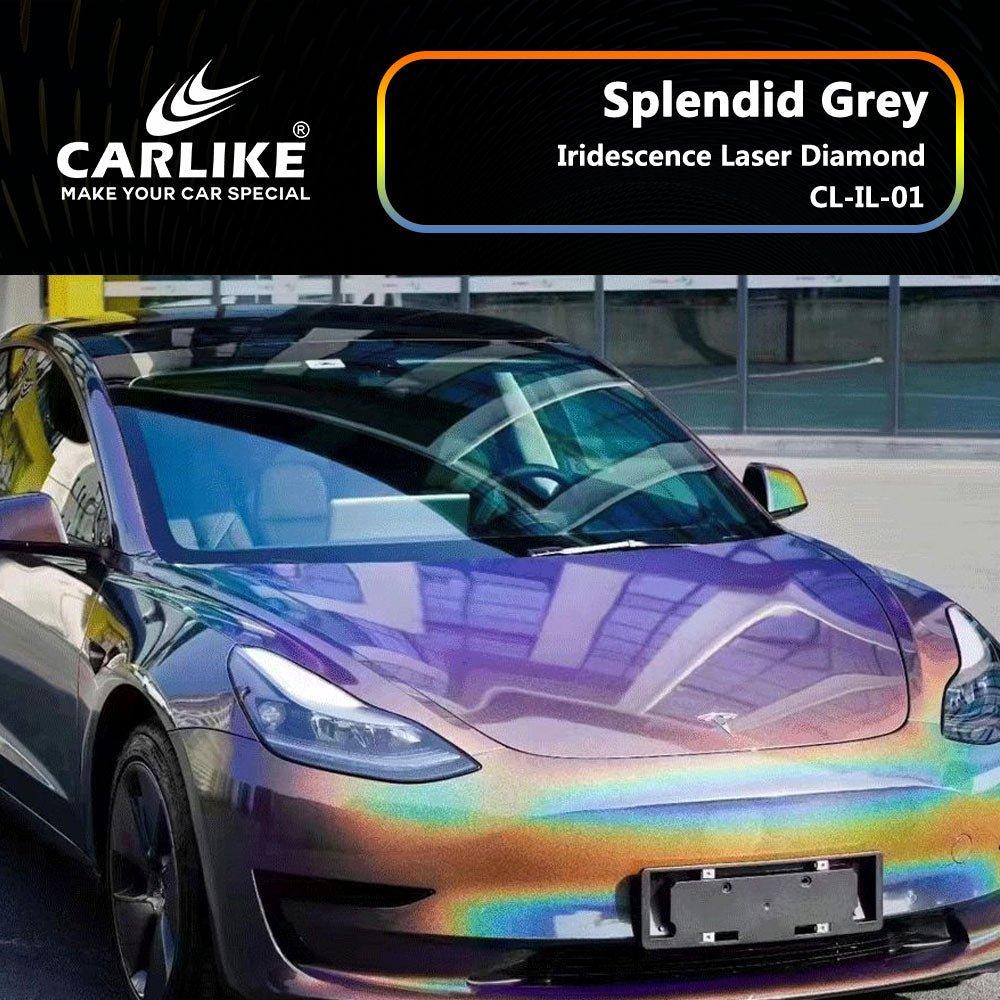 CARLIKE CL-IL-01 Iridescence Laser Diamond Splendid Grey Vinyl — 