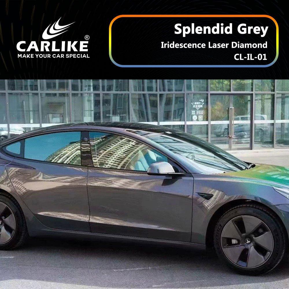 CARLIKE CL-IL-01 Iridescence Laser Diamond Splendid Grey Vinyl — 