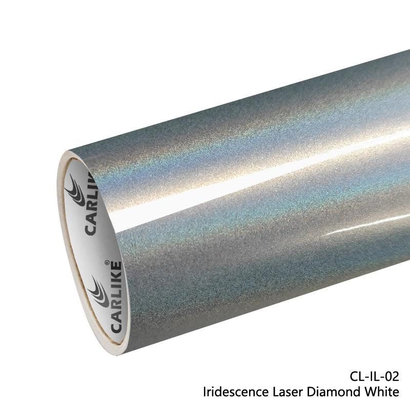 CARLIKE CL-IL-02 Irisé Laser Diamant Blanc Vinyle — 