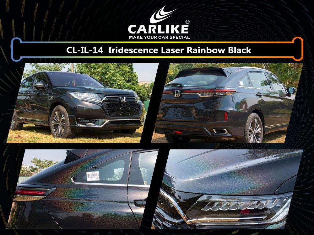 CARLIKE CL-IL-14 Irisé Laser Arc-en-ciel Noir Vinyle — 