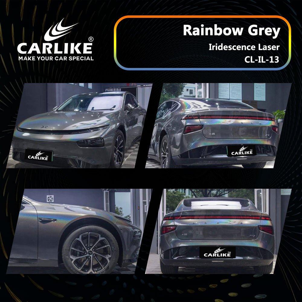 CARLIKE CL-IL-13 Irisé Laser Arc-en-ciel Gris Vinyle — 