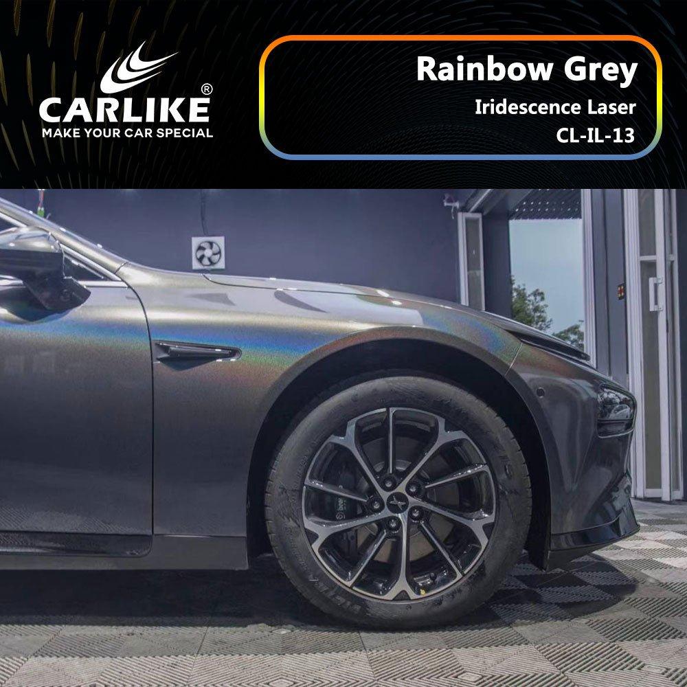 CARLIKE CL-IL-13 Irisé Laser Arc-en-ciel Gris Vinyle — 
