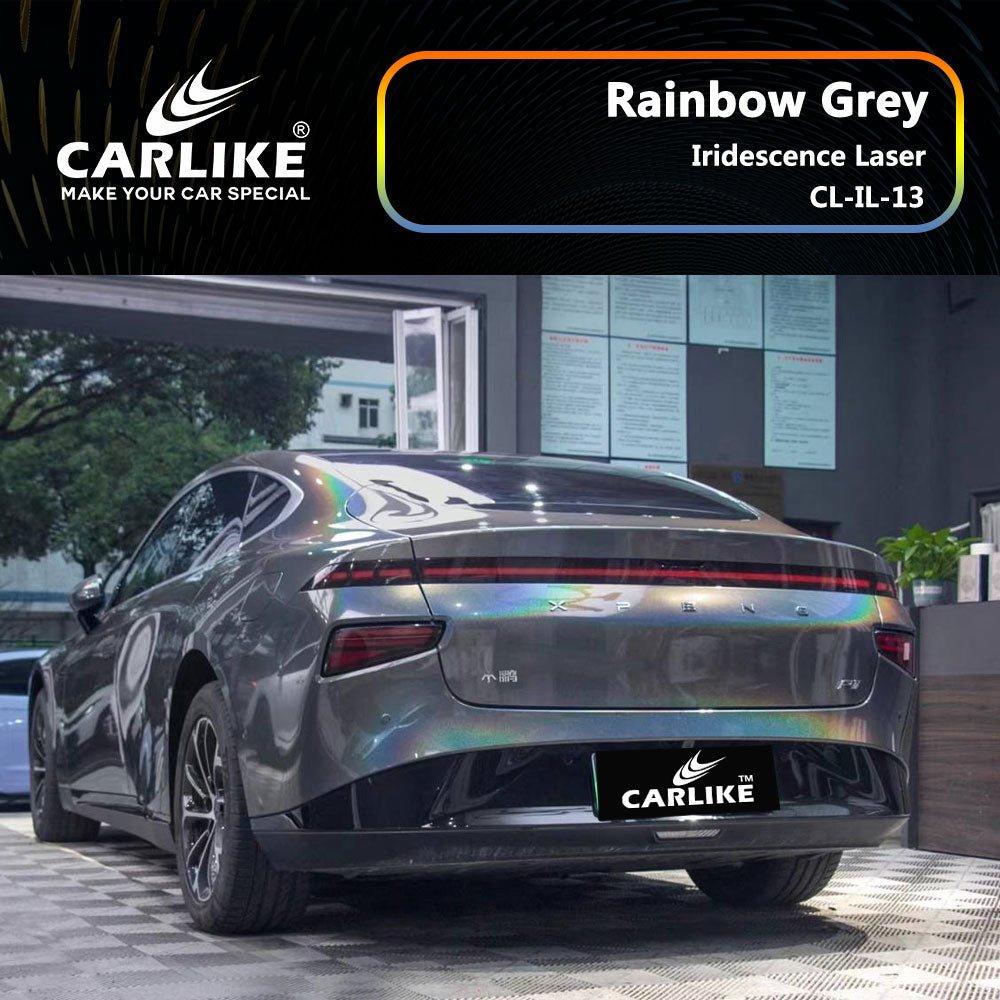 CARLIKE CL-IL-13 Irisé Laser Arc-en-ciel Gris Vinyle — 